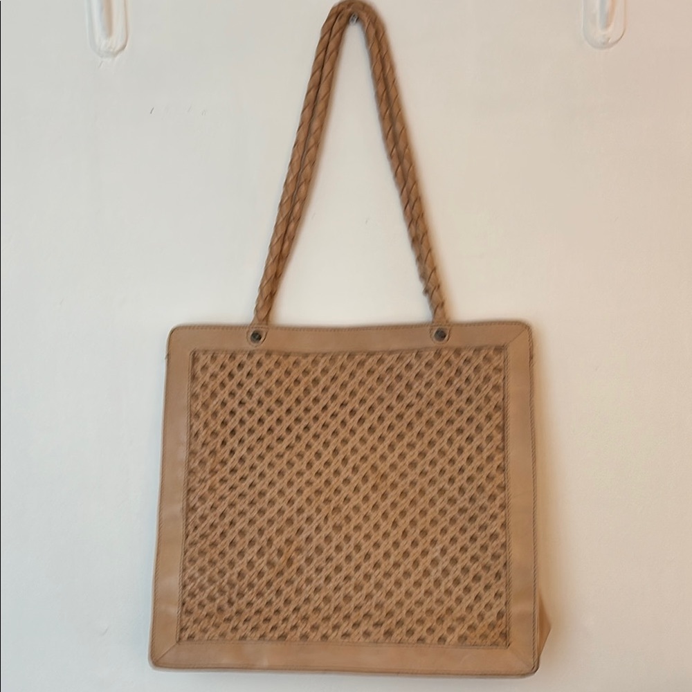 HOBO Beige Woven Tote Bag